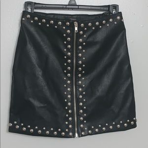 black studded skirt